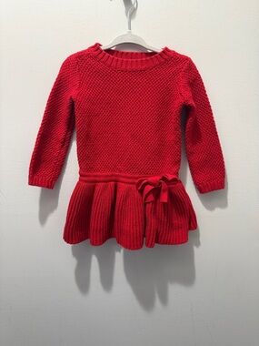 Gap baby red Bow Sweater Dress 18-24 months